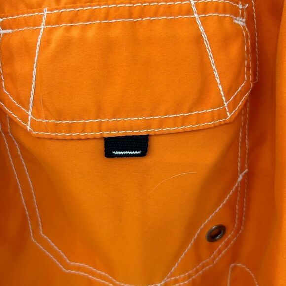 Ocean Pacific Men’s Orange Swim Trunks Size Large Lined Tie Waist - Picture 4 of 9